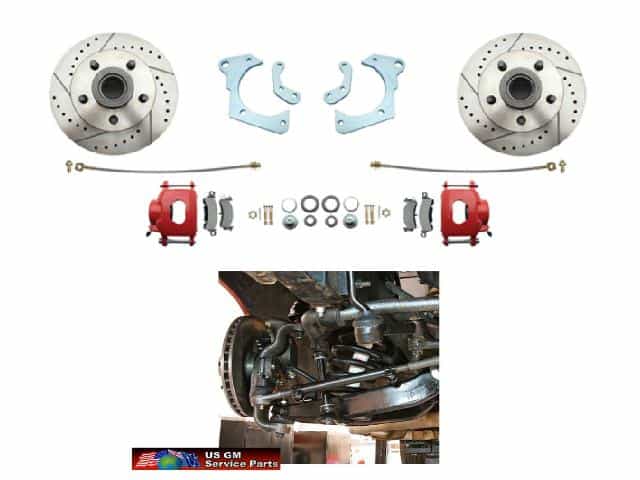 A Disc Brake FRONT Kit: 65-68 Full Size Basic - RED Calipers
